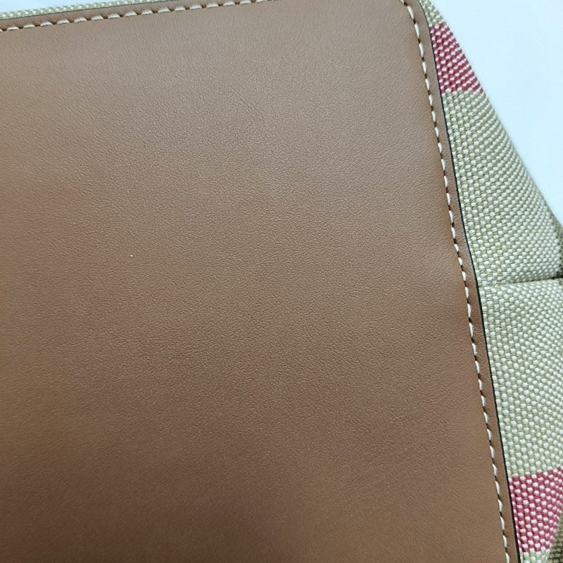 BURBERRY托特包米色織物戰馬格紋單肩包手提包 9.9新-8