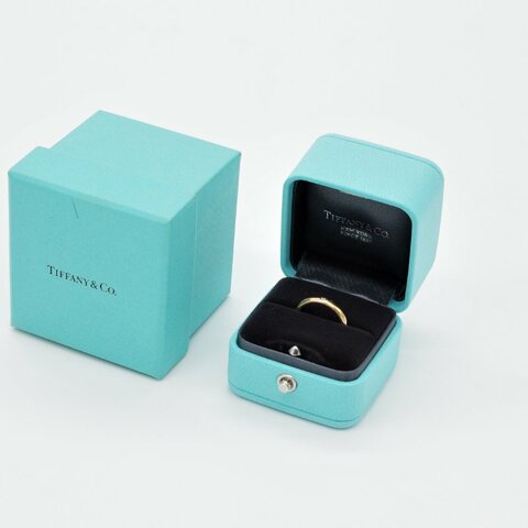 Tiffany & Co. 蒂芙尼 Elsa Peretti 18K 黃金鑲嵌 單鑽線戒