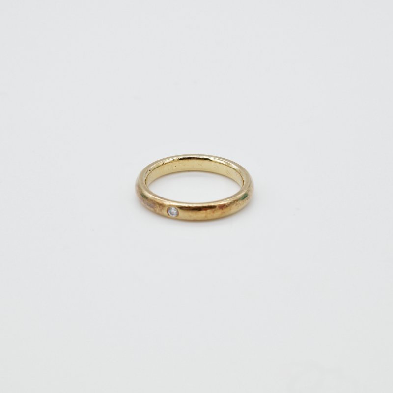 Tiffany & Co. 蒂芙尼 Elsa Peretti 18K 黃金鑲嵌 單鑽線戒-3