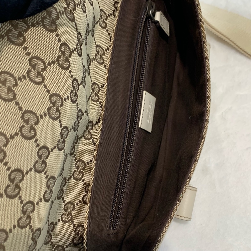 Gucci老花圖案帆布胸或腰包-5