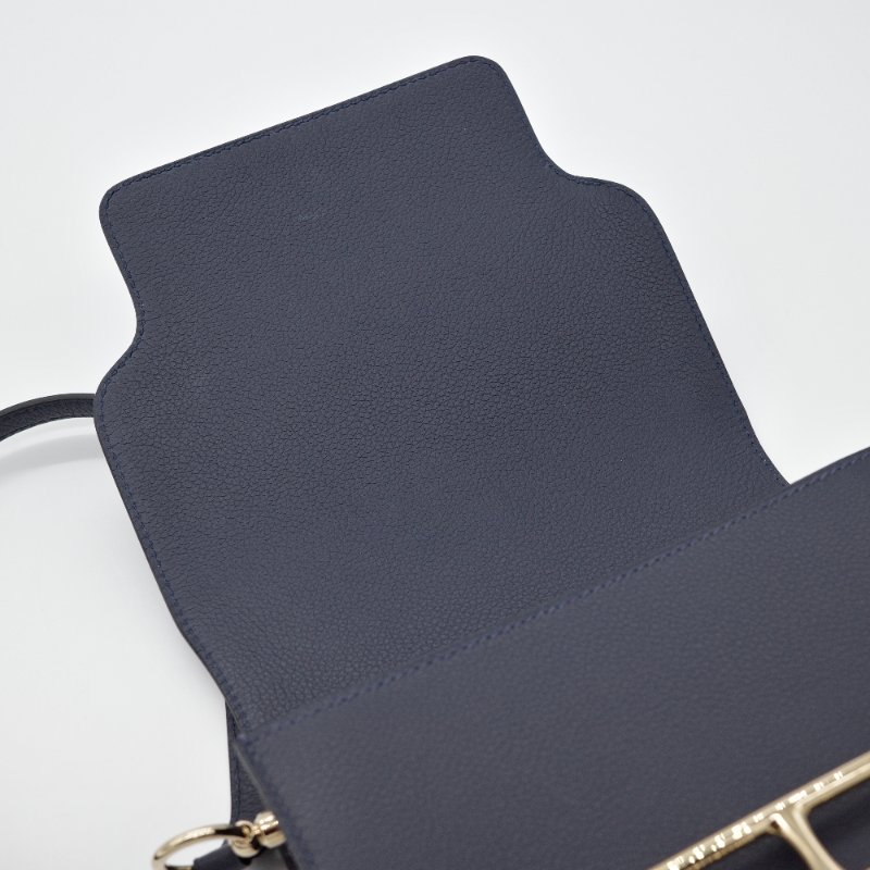 Hermès愛馬仕Mini Roulis 豬鼻子 深藍 牛皮 肩背包-11