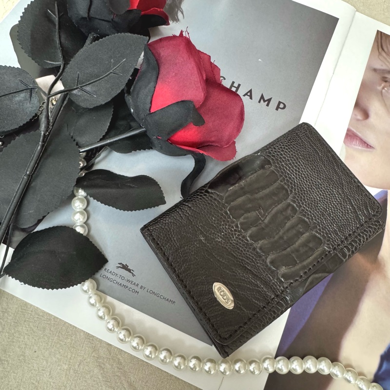 TODS 黑色鱷魚皮卡包 vintage 二手 中古-2