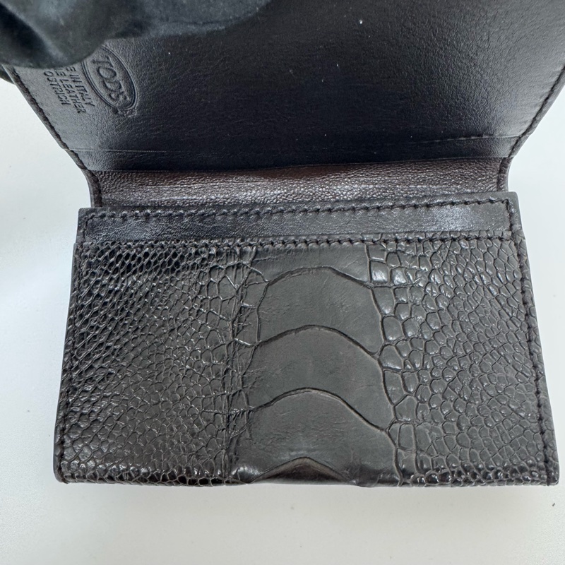 TODS 黑色鱷魚皮卡包 vintage 二手 中古-11