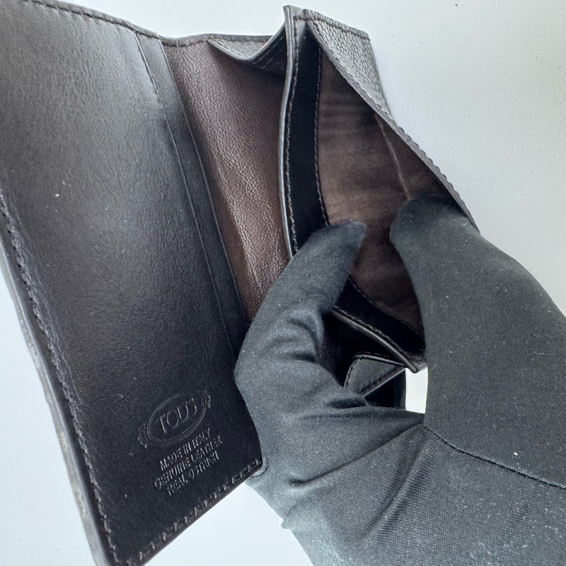TODS 黑色鱷魚皮卡包 vintage 二手 中古-13
