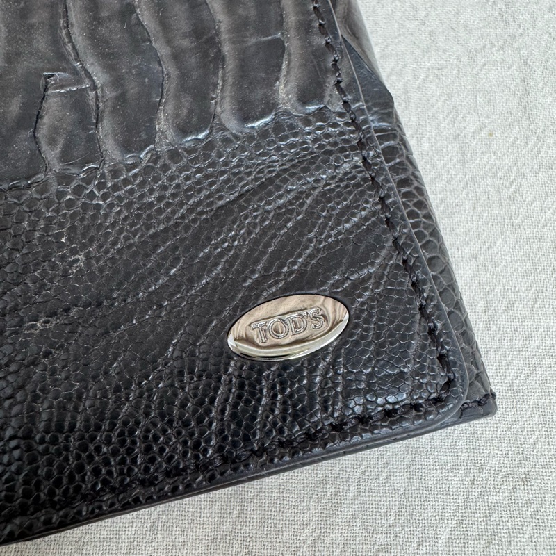 TODS 黑色鱷魚皮卡包 vintage 二手 中古-16