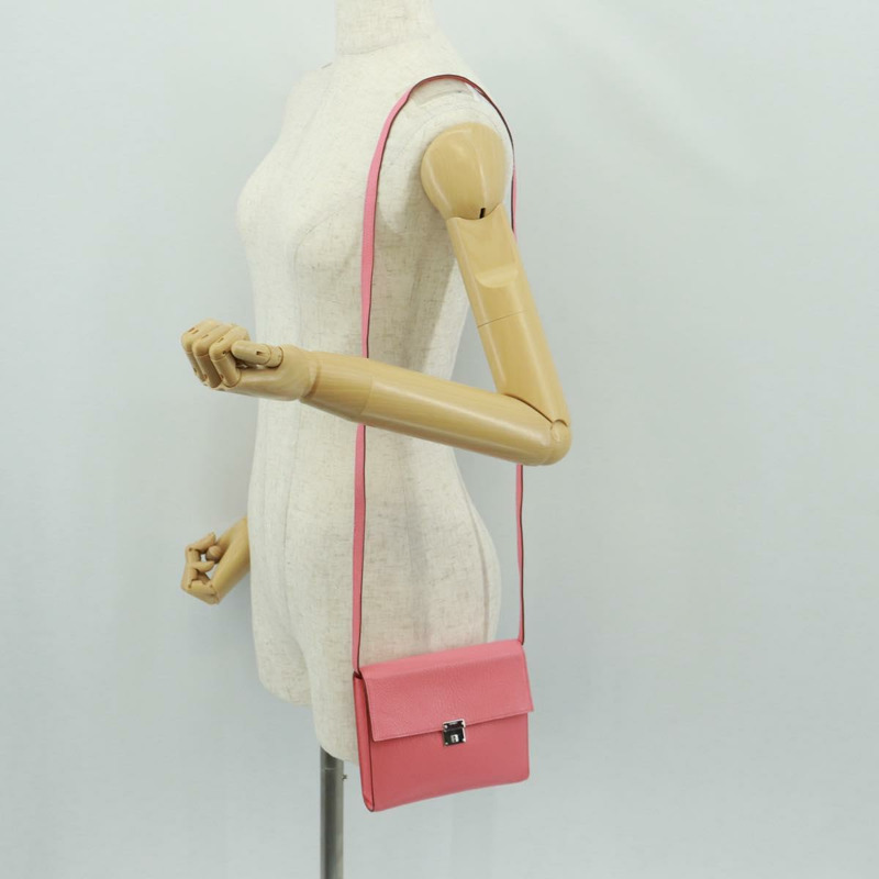 【日本直送】愛馬仕 Click 16 單肩包 Glenemush 粉紅銀色 正品 165658SM-26