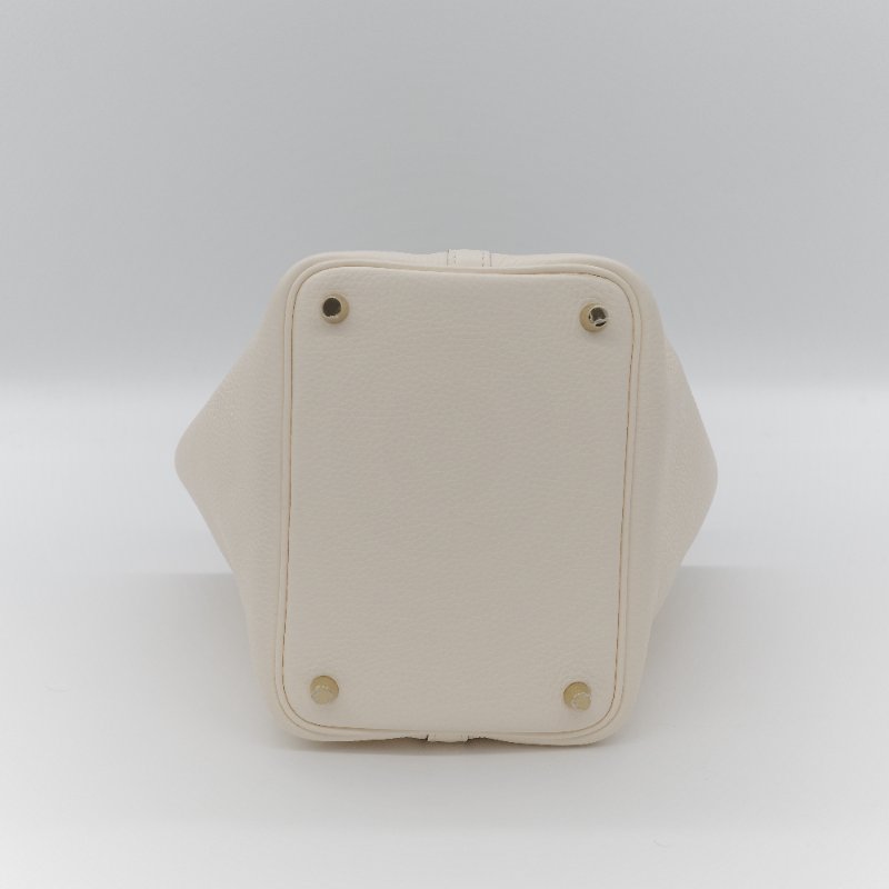 （台灣購證♥️閒置未使用） Hermès愛馬仕Picotin Lock 18 菜籃子 奶油白 奶昔白 牛皮 手提包-4