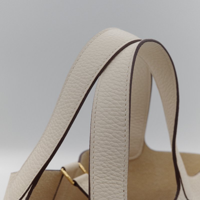 （台灣購證♥️閒置未使用） Hermès愛馬仕Picotin Lock 18 菜籃子 奶油白 奶昔白 牛皮 手提包-7