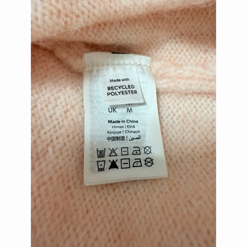 77）瑞典品牌Lindex粉橘色側綁帶柔軟毛衣 M-L可穿 98成新-8