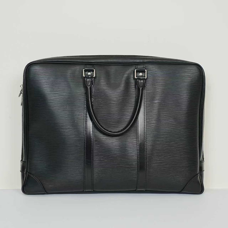 Lv路易威登男士黑色啞光皮公文包 尺寸：40*30*6--4