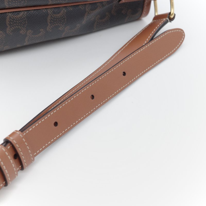 Celine 思琳 Bucket Small 經典凱旋門老花 帆布 小牛皮 水桶包 肩背包-14