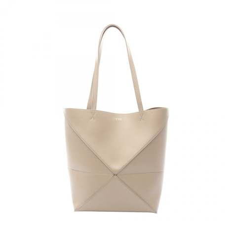 LOEWE PUZZLE TOTE 單肩托特包 A657G50X01 皮革 米色 二手 女士
