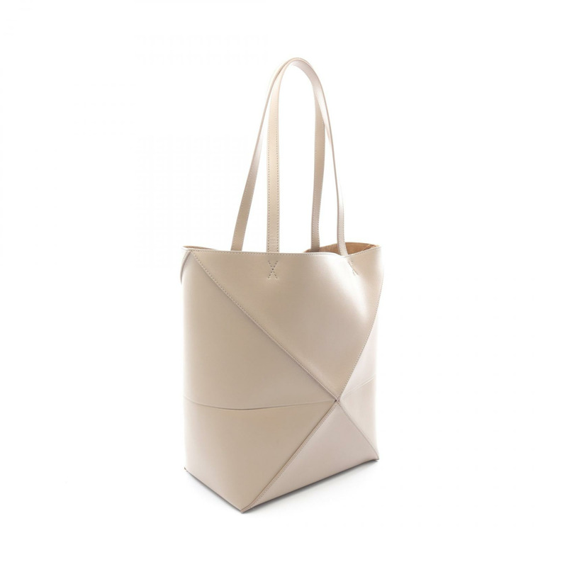 LOEWE PUZZLE TOTE 單肩托特包 A657G50X01 皮革 米色 二手 女士-1