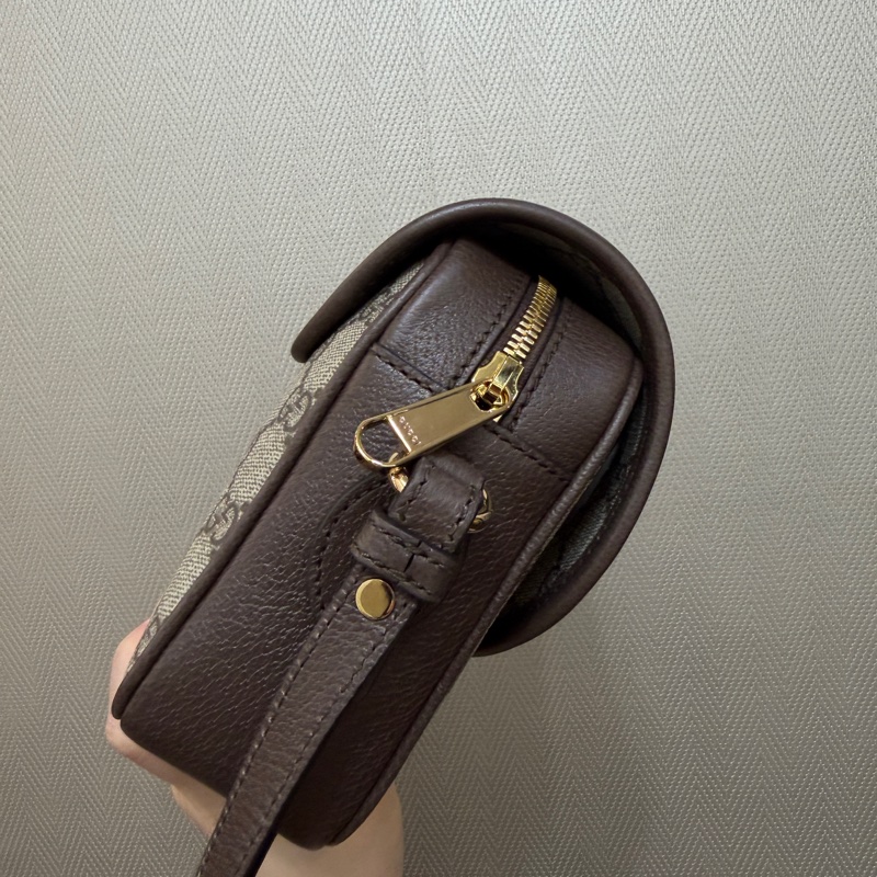 Gucci PVC咖牛皮Ophidia GG斜背包-3