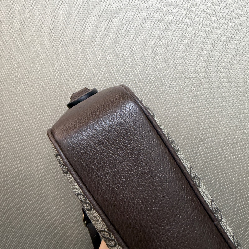 Gucci PVC咖牛皮Ophidia GG斜背包-8