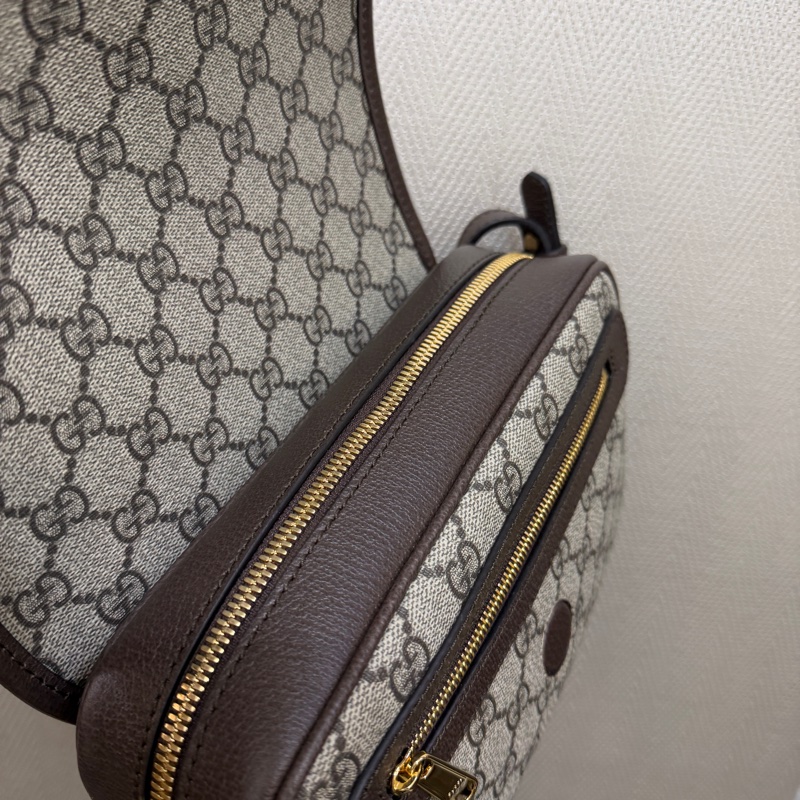 Gucci PVC咖牛皮Ophidia GG斜背包-12