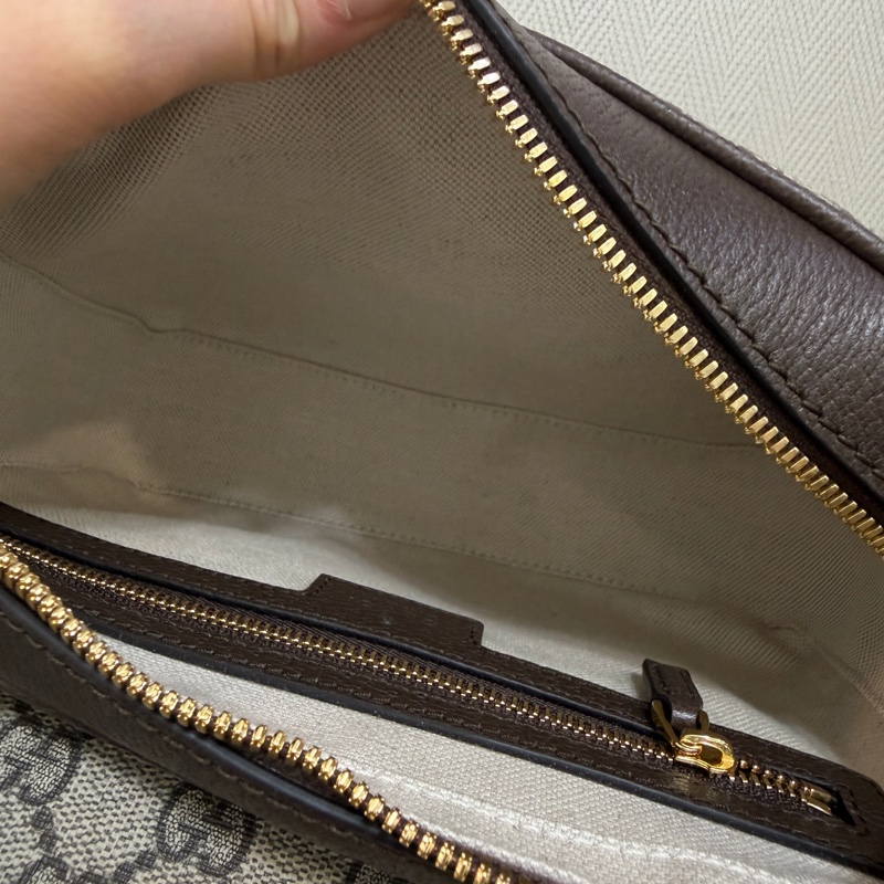 Gucci PVC咖牛皮Ophidia GG斜背包-13
