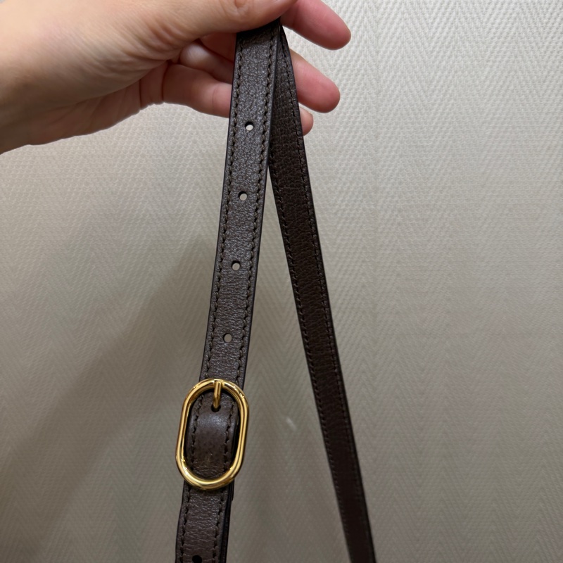 Gucci PVC咖牛皮Ophidia GG斜背包-14