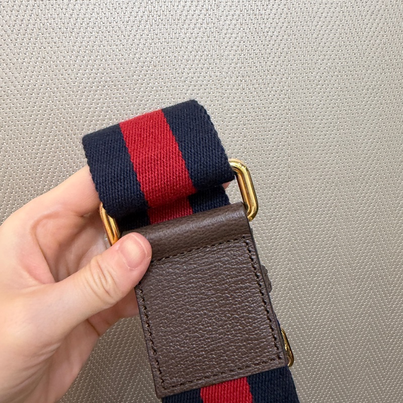 Gucci PVC咖牛皮Ophidia GG斜背包-19