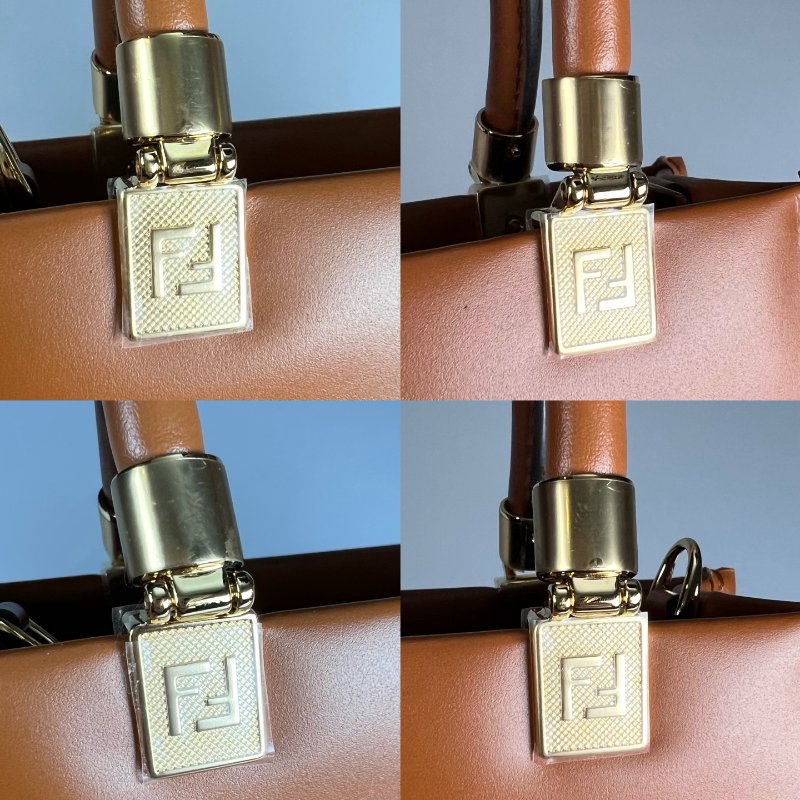 全新品 FENDI Sunshine Shopper 棕色迷你手提肩背包-10