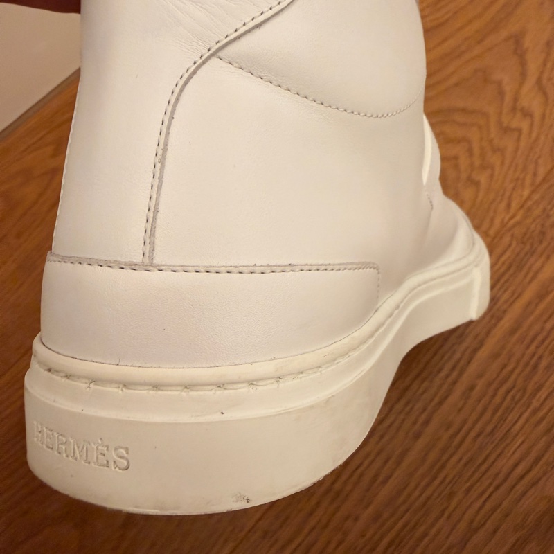 ✨ Hermès Kelley 金扣愛馬仕 白色高筒休閒鞋 金扣設計 ✨-17