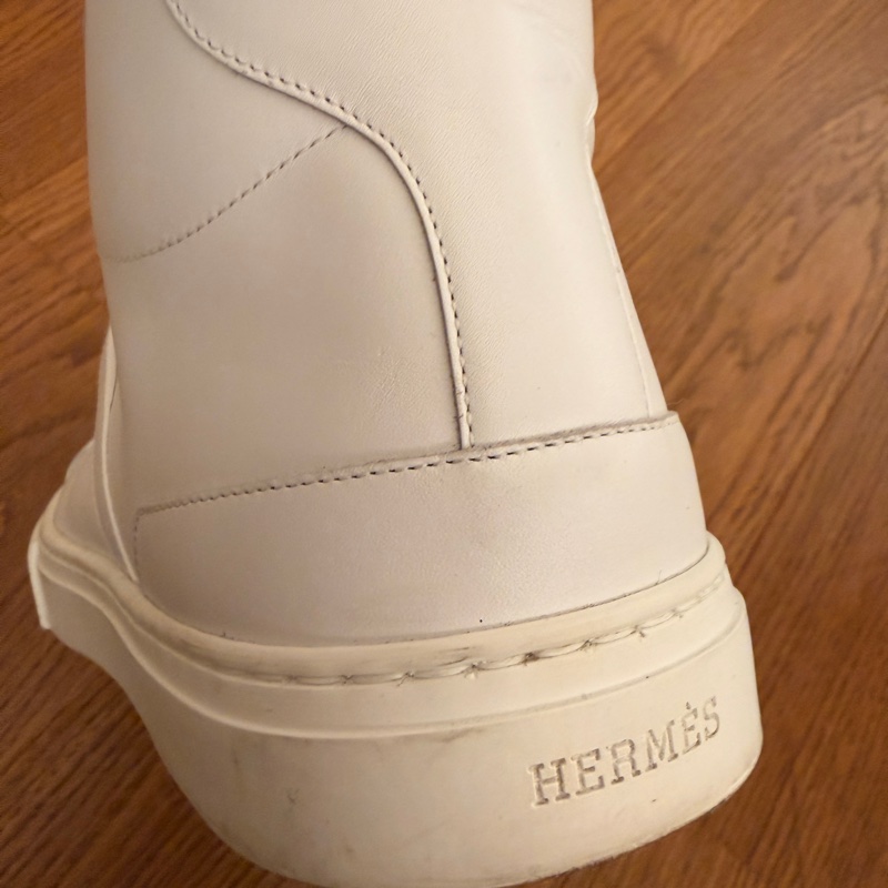 ✨ Hermès Kelley 金扣愛馬仕 白色高筒休閒鞋 金扣設計 ✨-19