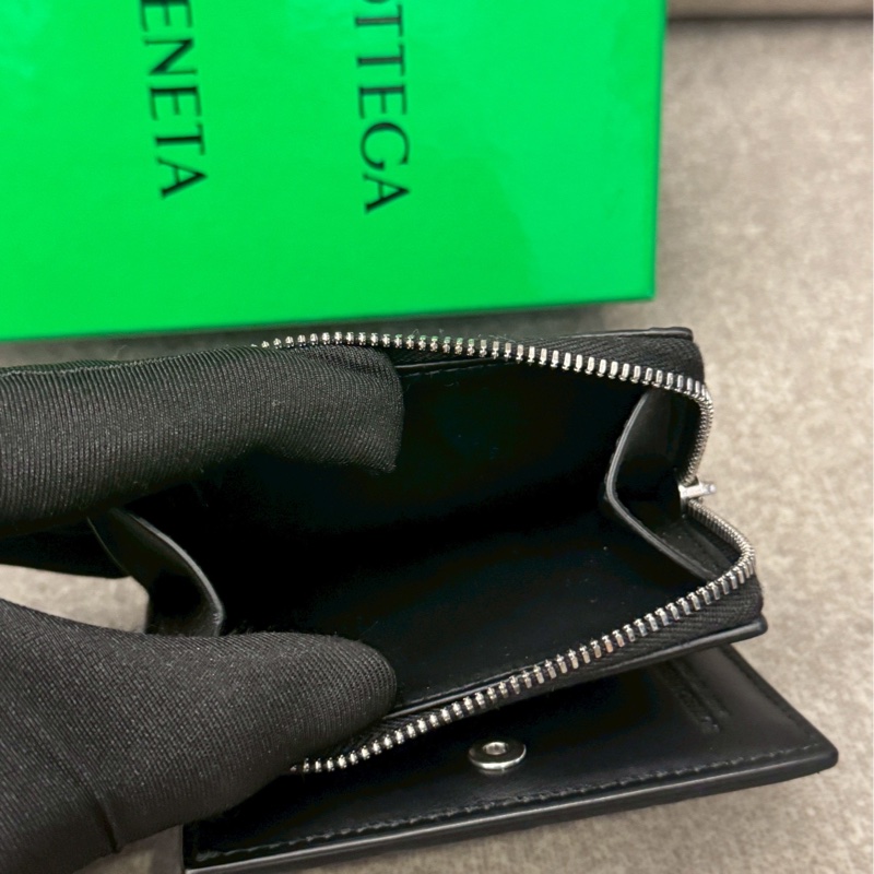 BV新款黑色編織零錢卡包-6