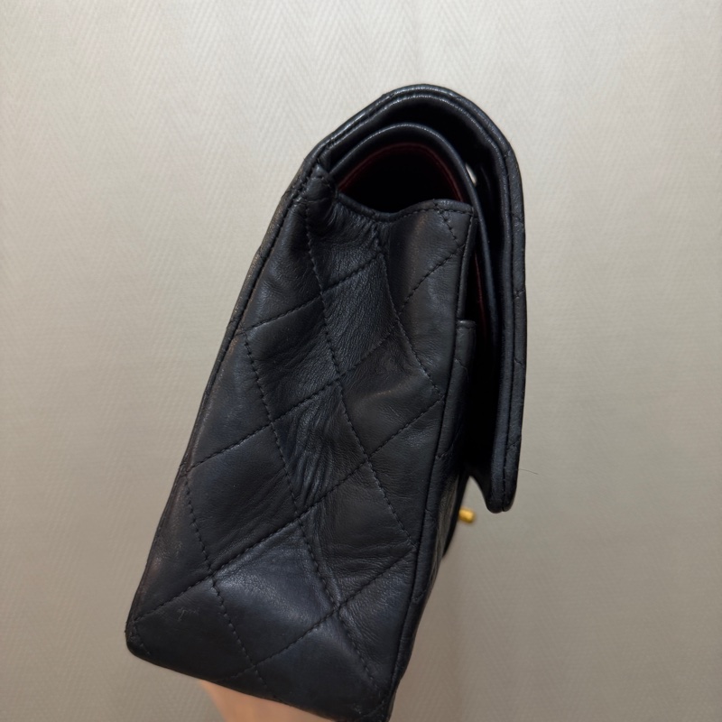 Chanel 黑羊皮金釦Coco25-4