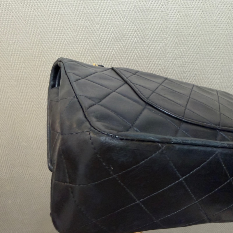 Chanel 黑羊皮金釦Coco25-9