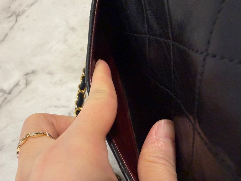 Chanel 黑羊皮金釦Coco25-20