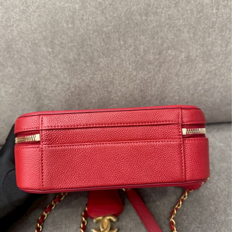 香奈兒紅色荔枝皮相機包-8