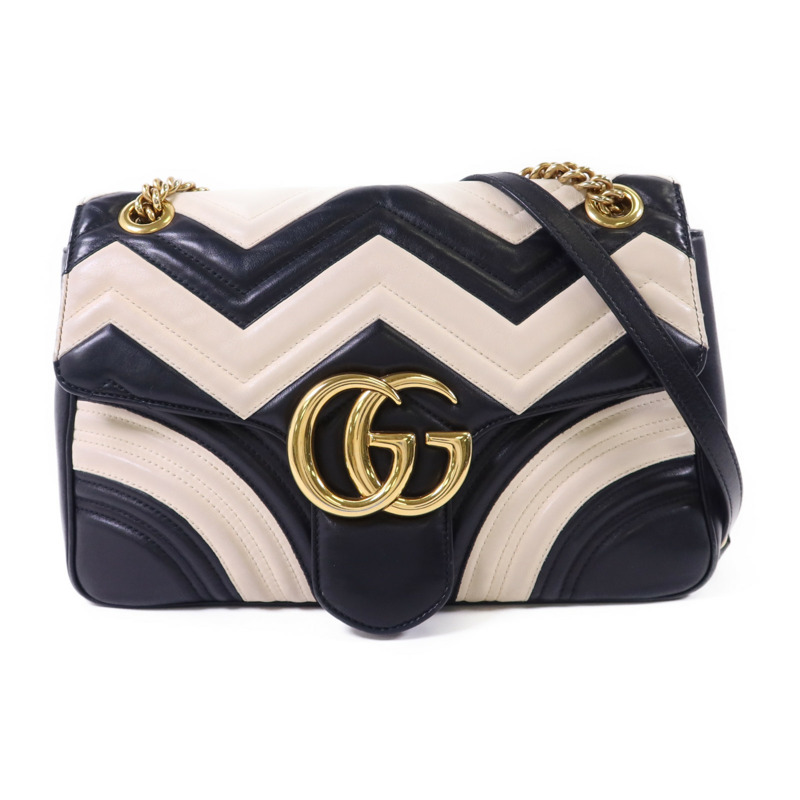 GUCCI 牛皮皮革GG Marmont金扣鏈帶肩背袋-0