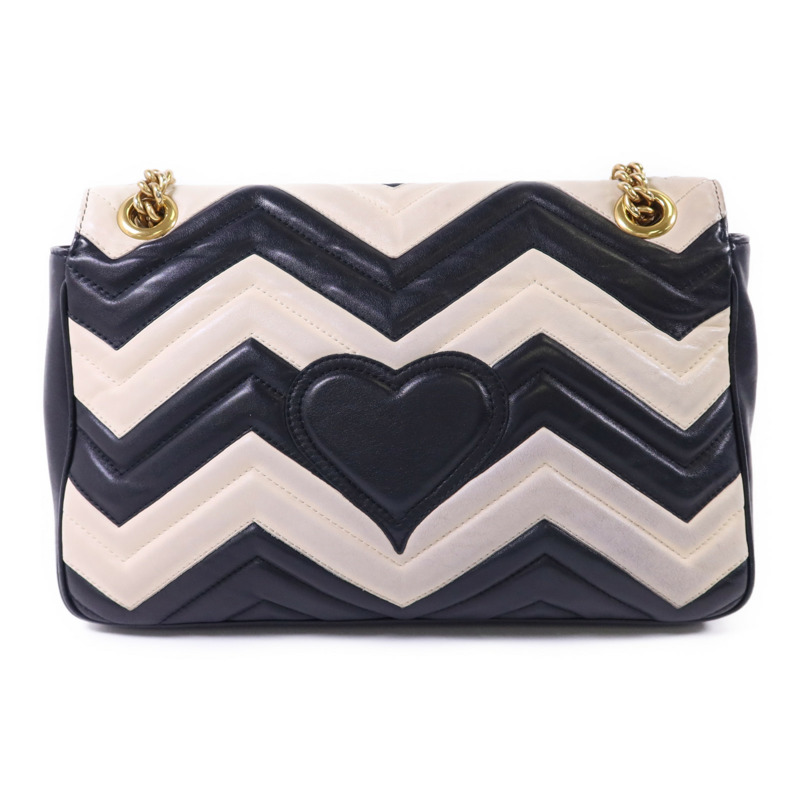 GUCCI 牛皮皮革GG Marmont金扣鏈帶肩背袋-1