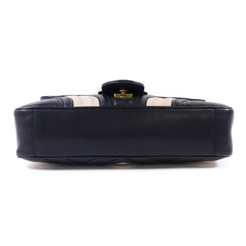 GUCCI 牛皮皮革GG Marmont金扣鏈帶肩背袋-3