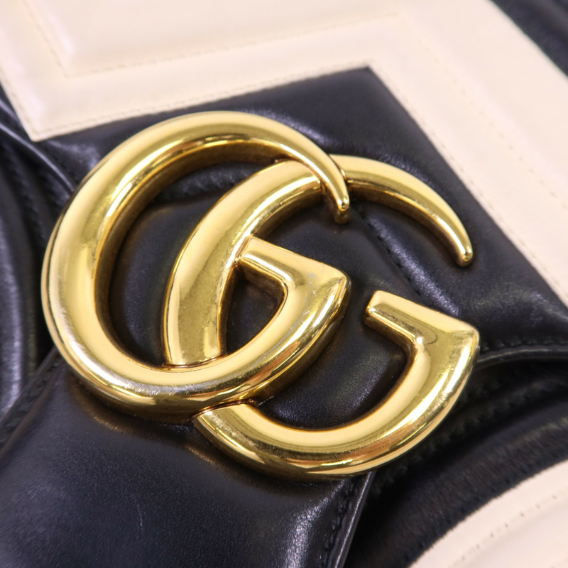 GUCCI 牛皮皮革GG Marmont金扣鏈帶肩背袋-9