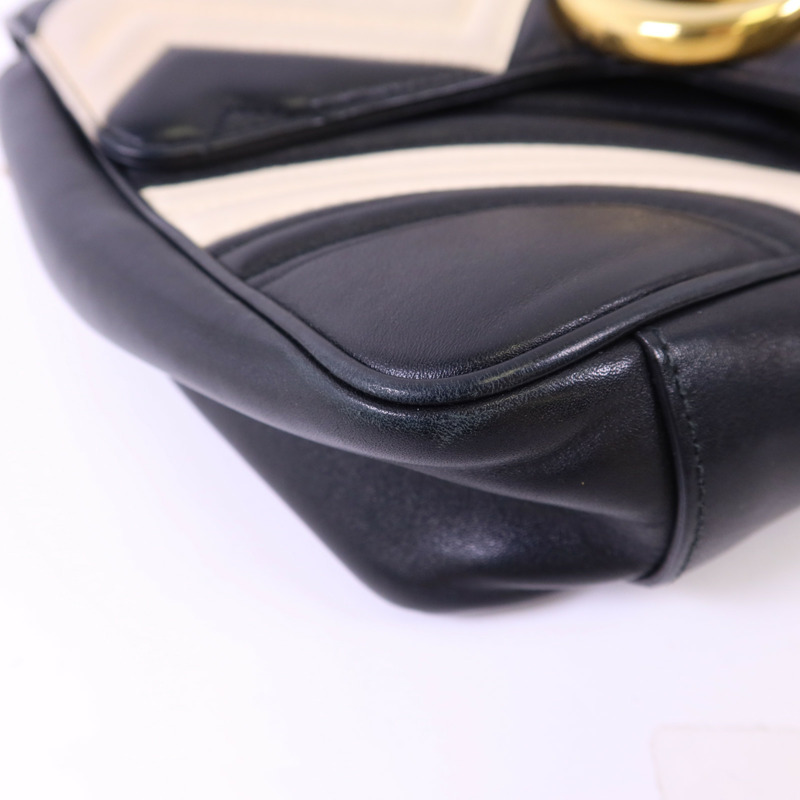 GUCCI 牛皮皮革GG Marmont金扣鏈帶肩背袋-11