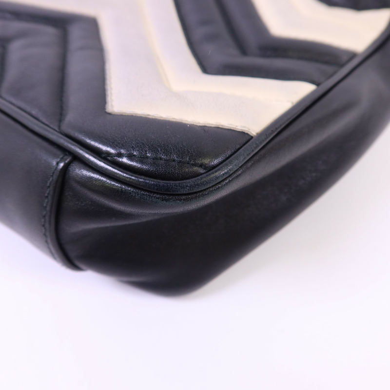 GUCCI 牛皮皮革GG Marmont金扣鏈帶肩背袋-12