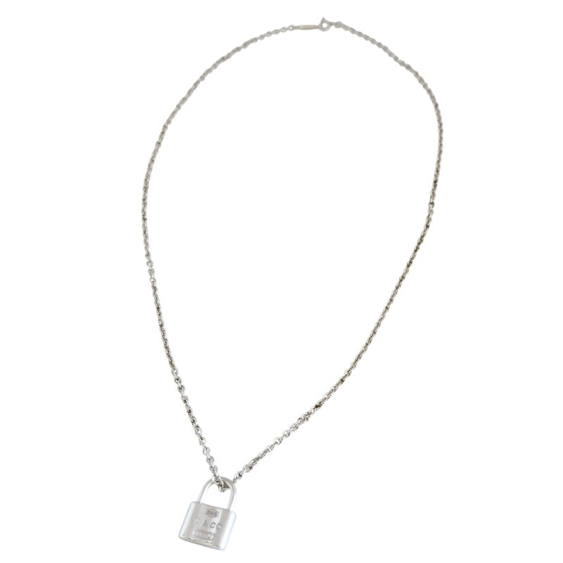 TIFFANY & CO. 1837 純銀 鎖頭 頸鏈-1