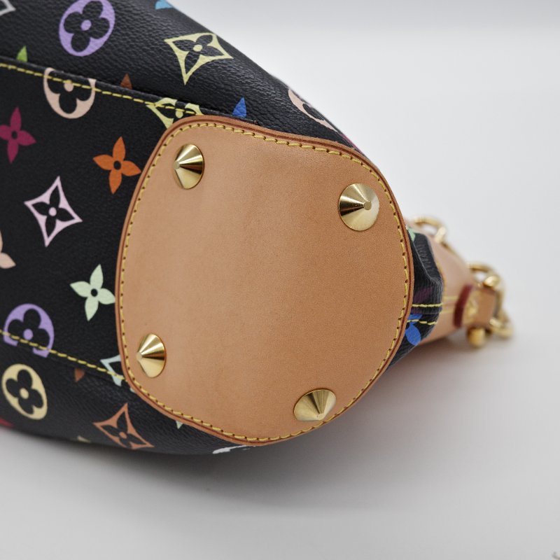 Louis Vuitton路易威登 黑三彩 Judy PM 小號 帆布 牛皮 兩用包 鍊條包 手提包-14