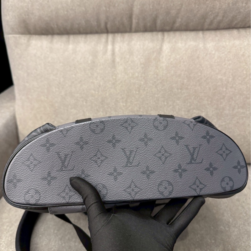 LV黑老花拼接後背包pm-4