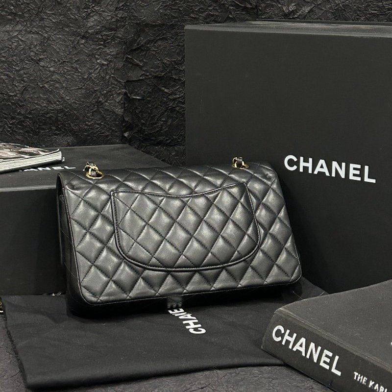 香奈兒/Chanel 黑金CF中號鏈條肩背包-1