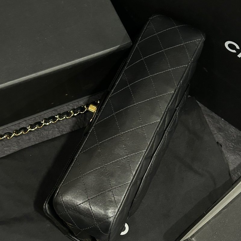 香奈兒/Chanel 黑金CF中號鏈條肩背包-4