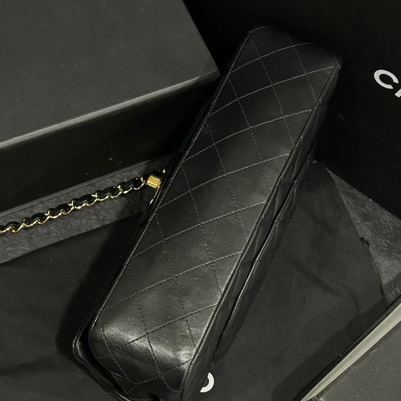 香奈兒/Chanel 黑金CF中號鏈條肩背包-7
