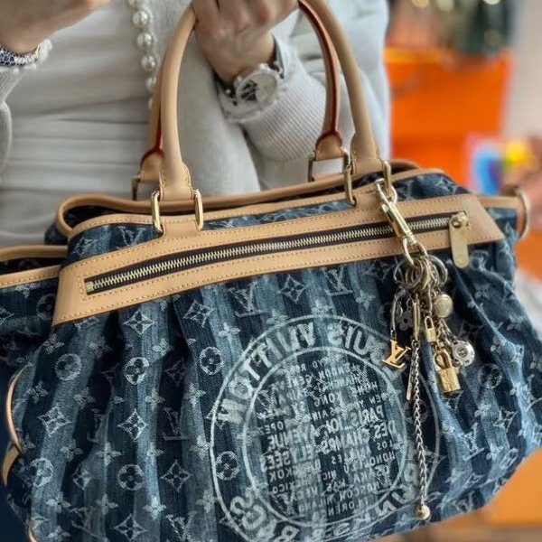 LV牛仔原花帆布限定手提側背包M95336-0