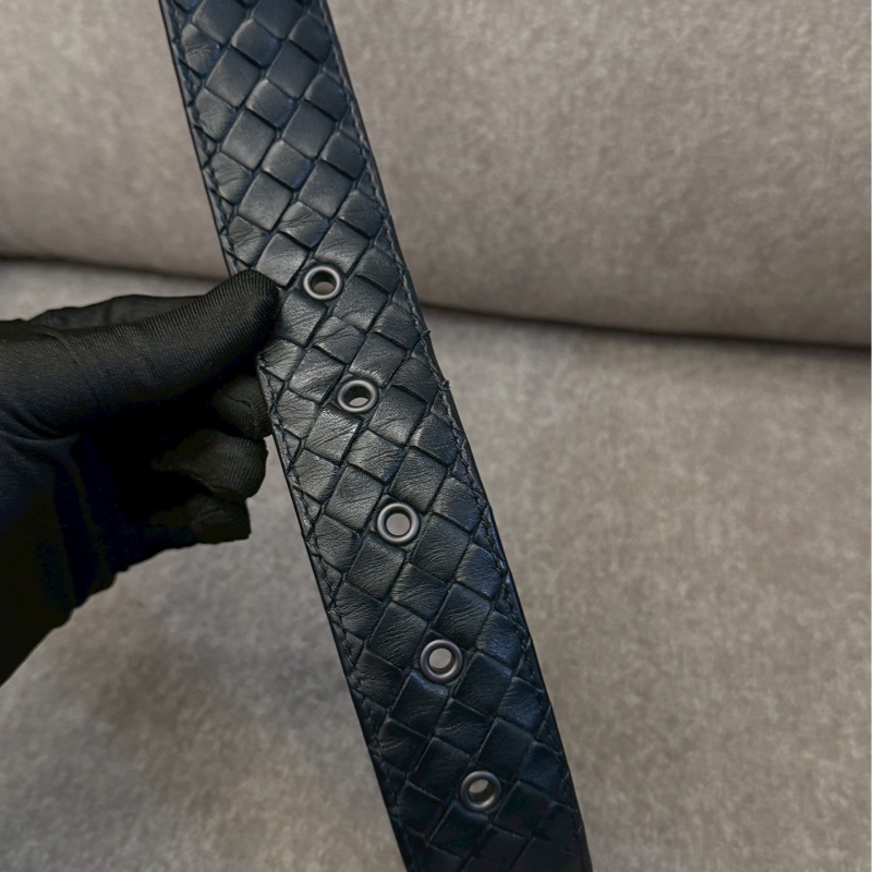 BV黑色編織皮帶-2