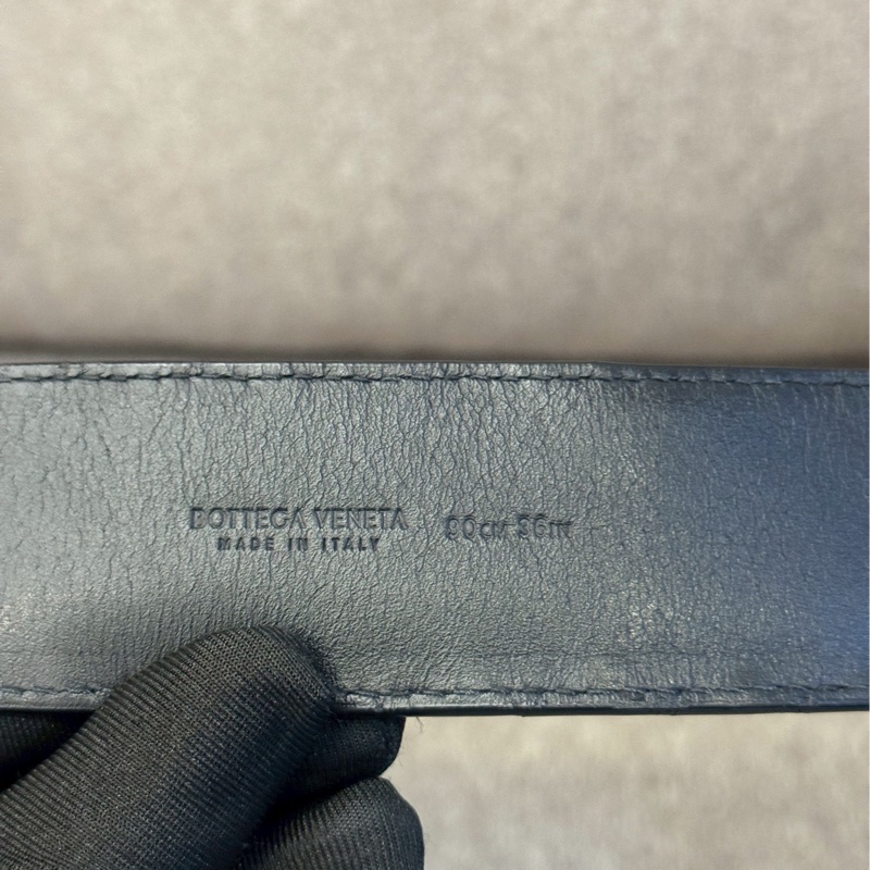 BV黑色編織皮帶-3