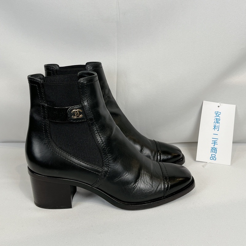 莉亞精品♡Chanel 黑短靴#37 二手-5