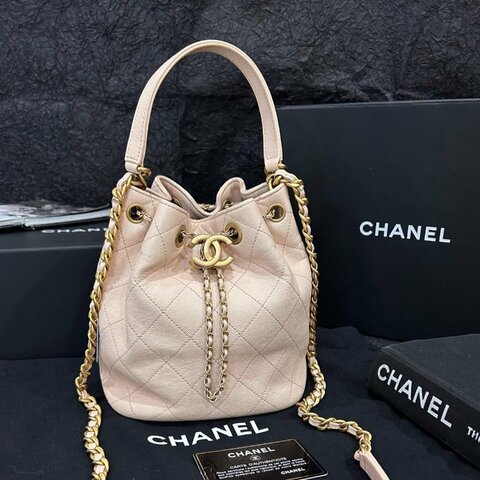 香奈兒/Chanel 牛皮水桶包 鏈條手提肩背包