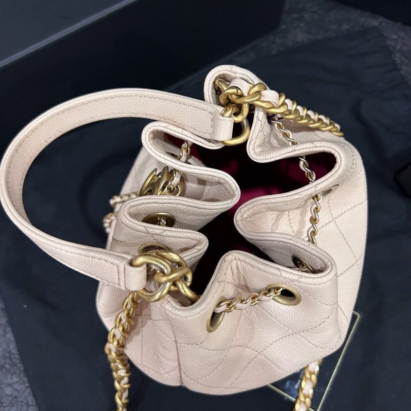 香奈兒/Chanel 牛皮水桶包 鏈條手提肩背包-4