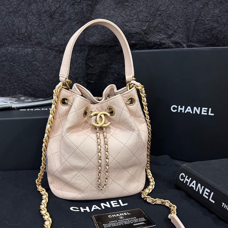 香奈兒/Chanel 牛皮水桶包 鏈條手提肩背包-6